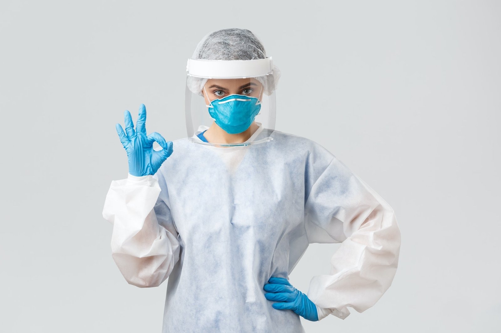 Covid-19, preventing virus, health, healthcare workers and quarantine concept. Serious doctor|