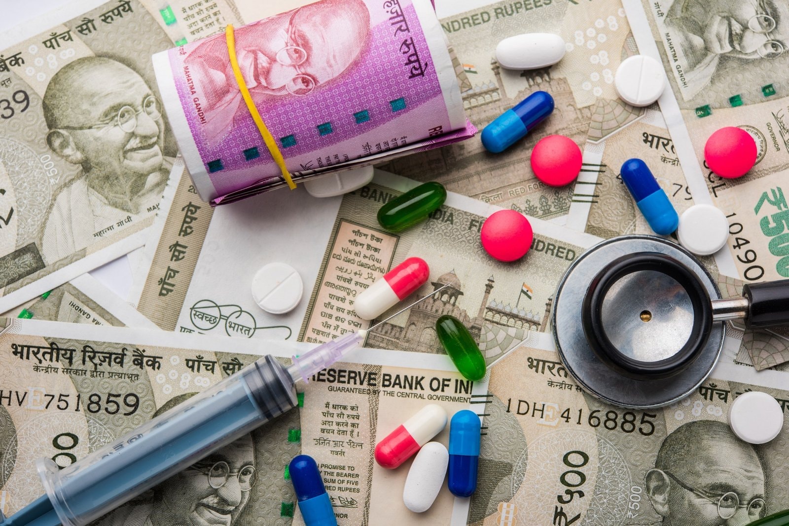 Indian Healthcare for Financial Health Concept|