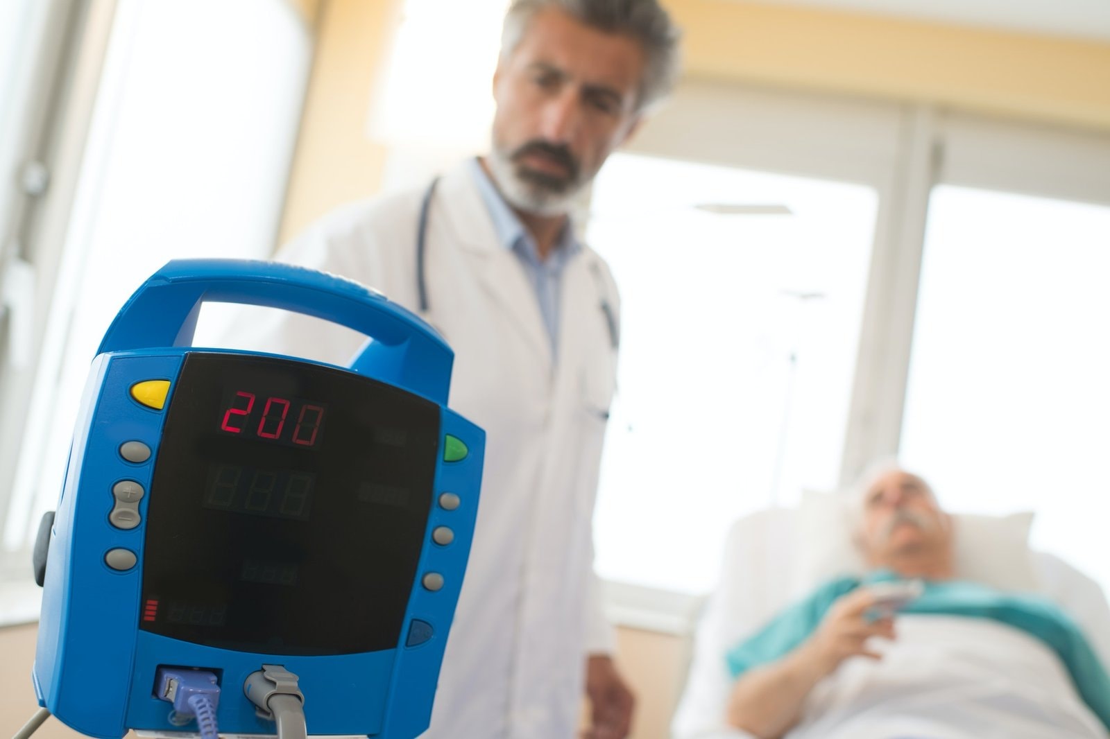 medical device doctor and patient in the recovery room
