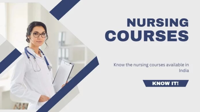 a nurse image with text nursing courses in India